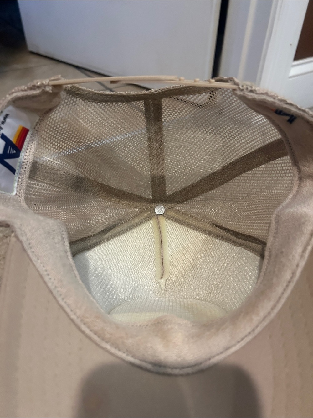 Aviator Nation Cream Trucker Hat with Retro Patch - Picture 11 of 11